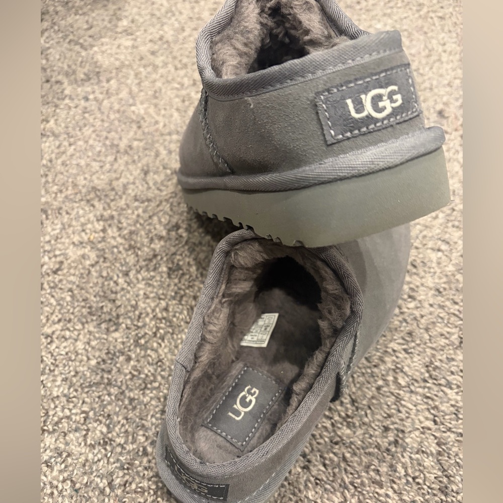 Gray Suede Slip-On Slippers - Picture 4 of 5